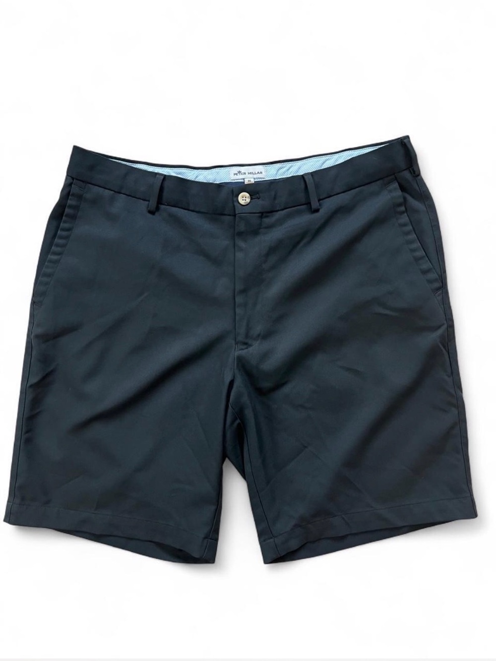 Peter Millar Mens Black Performance Golf Shorts Size 36 Inseam 9 Flat